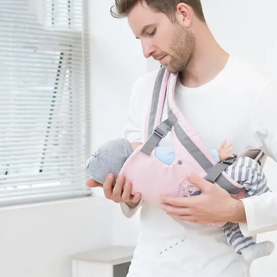 Marsupiu ergonomic Cangur Roz cu Scaunel 3in1 pentru bebe