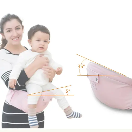 Marsupiu ergonomic Cangur Roz cu Scaunel 3in1 pentru bebe