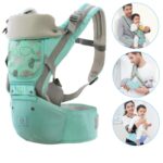 Marsupiu ergonomic Cangur vernil cu Scaunel 3in1 pentru bebe