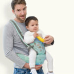 Marsupiu ergonomic Cangur vernil cu Scaunel 3in1 pentru bebe