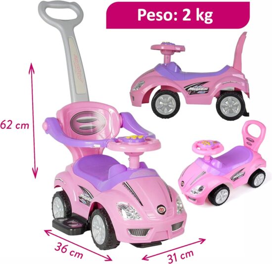 Masinuta Ride on Muzicala Cu maner Parental 3in1 Antemergator