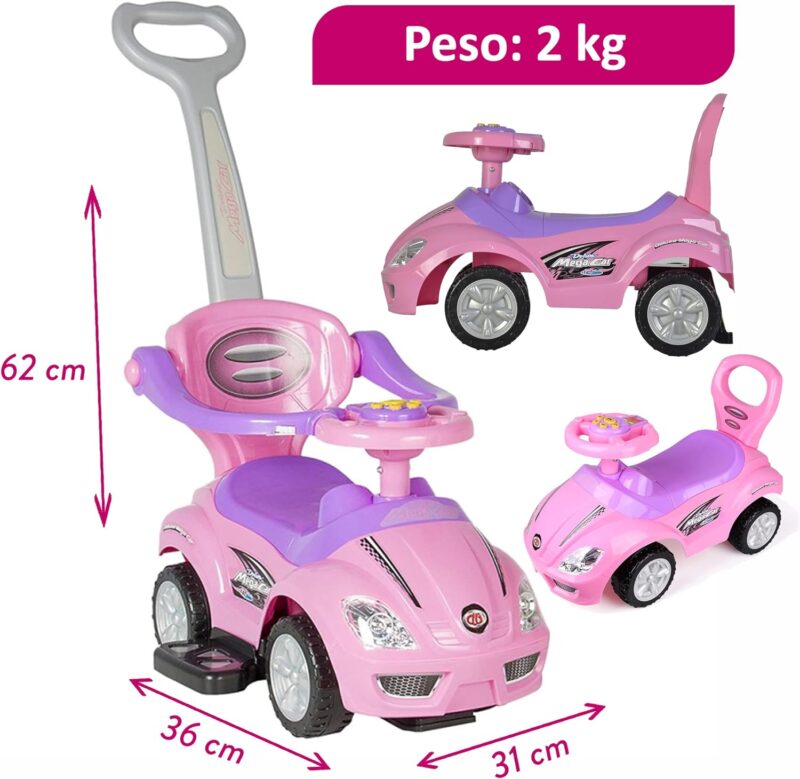 Masinuta Ride on Muzicala Cu maner Parental 3in1 Antemergator