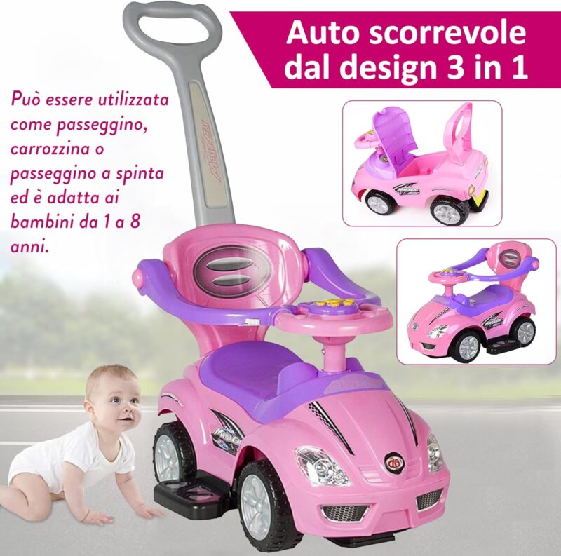 Masinuta Ride on Muzicala Cu maner Parental 3in1 Antemergator
