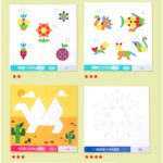 Puzzle Tangram si Tabla magnetica cu suport Burete si Marker