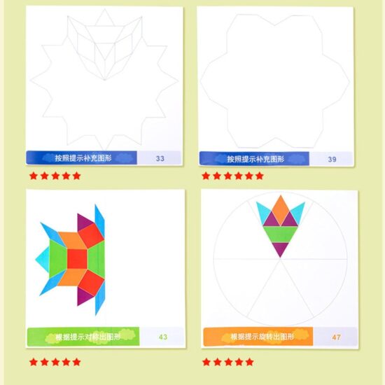 Puzzle Tangram si Tabla magnetica cu suport Burete si Marker