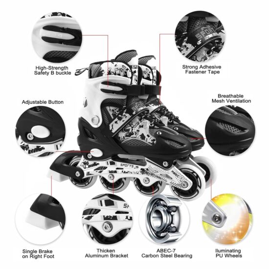 Role reglabile Negru Pozitionarea rotilor in linie Lumini roata fata