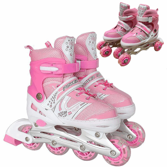 Role reglabile Roz Pozitionarea rotilor diferit 2in1 Marime ajustabila