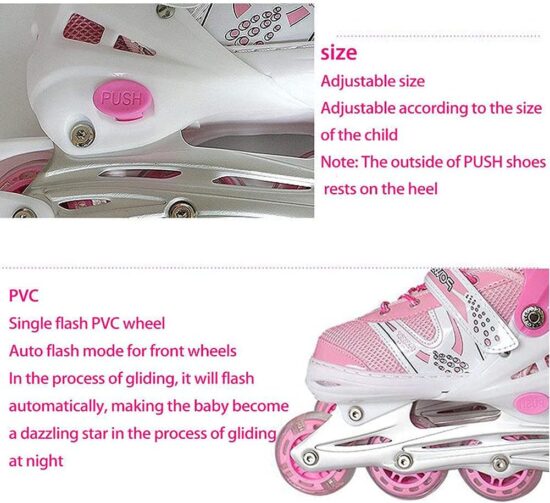 Role reglabile Roz Pozitionarea rotilor diferit 2in1 Marime ajustabila