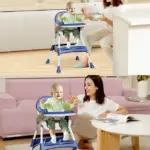 Scaun bebe Pliabil Bleumarin pentru servirea Mesei Reglabil Pliabil