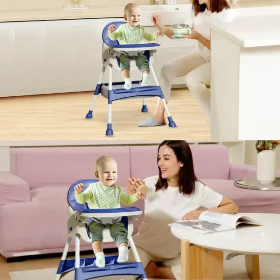 Scaun bebe Pliabil Bleumarin pentru servirea Mesei Reglabil Pliabil