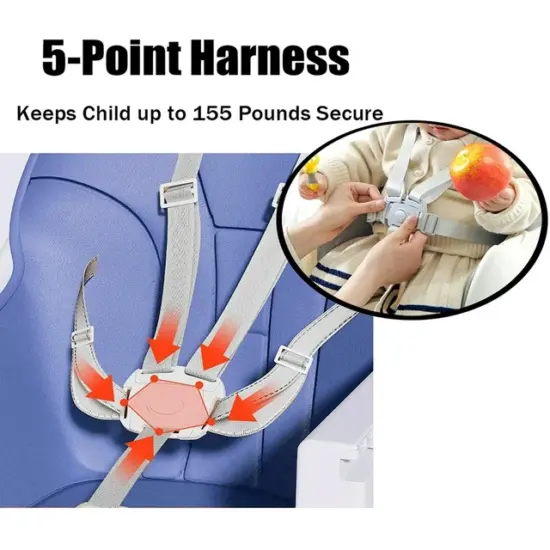 Scaun bebe Pliabil Bleumarin pentru servirea Mesei Reglabil Pliabil