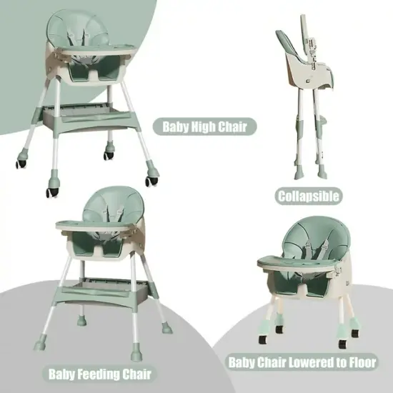 Scaun bebe Pliabil Vernil pentru servirea Mesei Reglabil si Pliabil