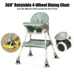 Scaun bebe Pliabil Vernil pentru servirea Mesei Reglabil si Pliabil