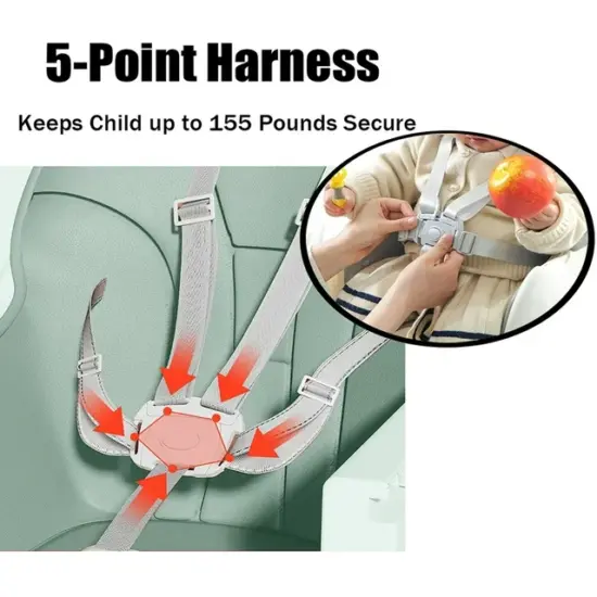 Scaun bebe Pliabil Vernil pentru servirea Mesei Reglabil si Pliabil