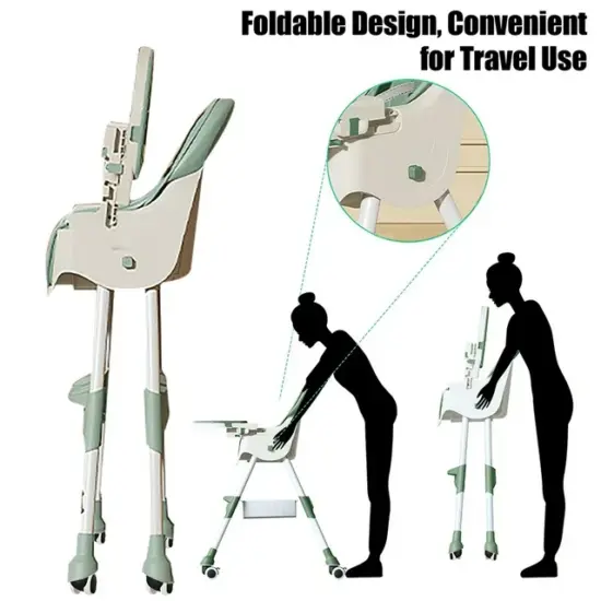 Scaun bebe Pliabil Vernil pentru servirea Mesei Reglabil si Pliabil