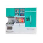 Set Mini bucatarie electronica bleu pentru papusi cu accesorii