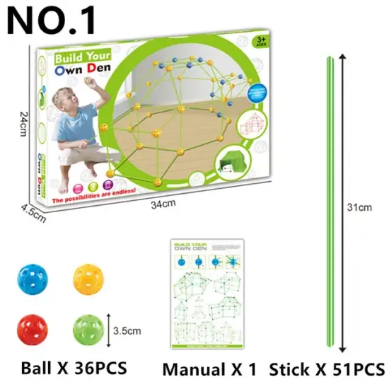 Set creativ Construieste Cortul Tunelul Asambleaza Casuta