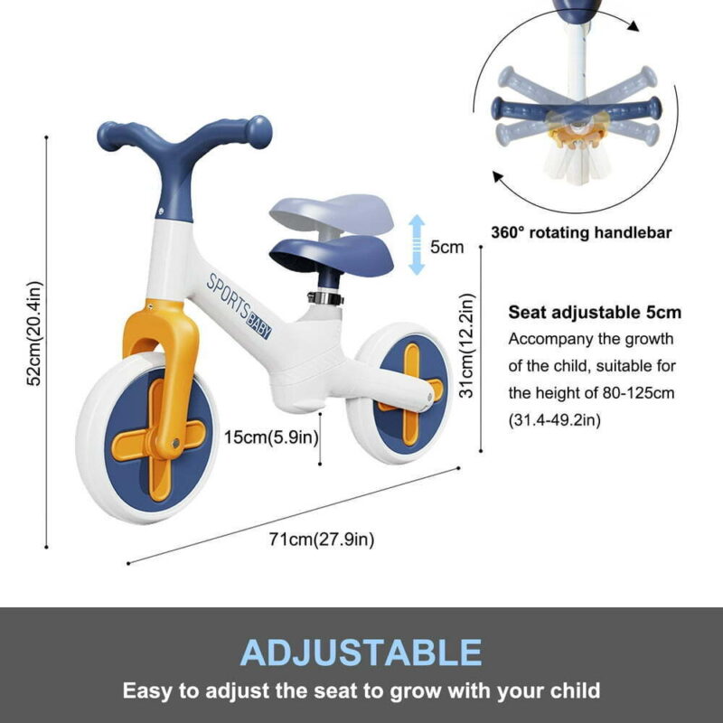 Bicicleta Ride On Alba fara pedale pentru echilibru Trotineta 2-6 ani