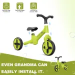 Bicicleta Ride On Verde fara pedale pentru echilibru Trotineta