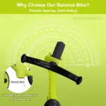 Bicicleta Ride On Verde fara pedale pentru echilibru Trotineta