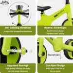 Bicicleta Ride On Verde fara pedale pentru echilibru Trotineta