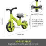 Bicicleta Ride On Verde fara pedale pentru echilibru Trotineta