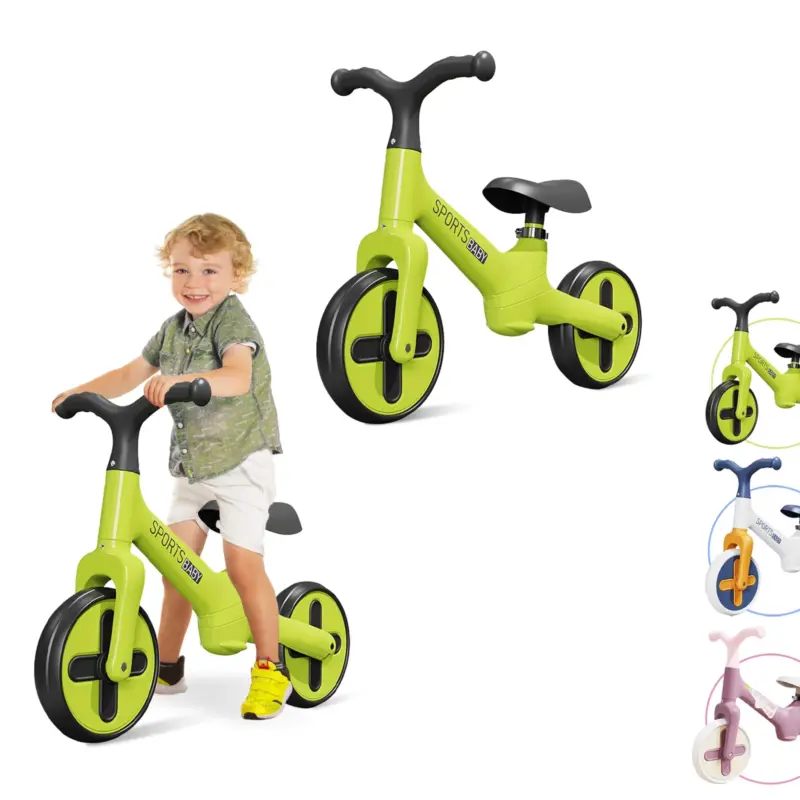 Bicicleta Ride On Verde fara pedale pentru echilibru Trotineta
