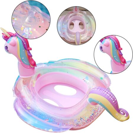 Colac Chilotel Unicorn cu Manere laterale gonflabil copii