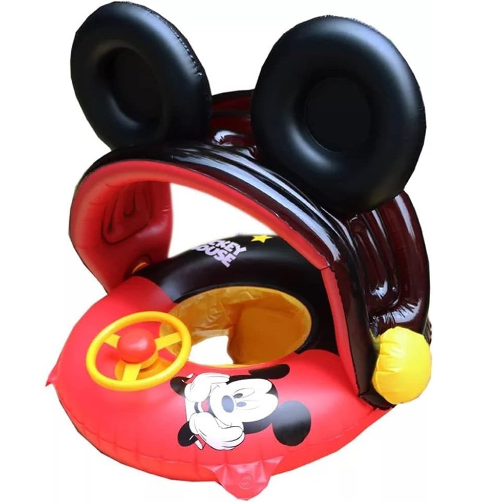 Colac gonflabil Chilotel Mickey Mouse cu Volan si parasolar copii