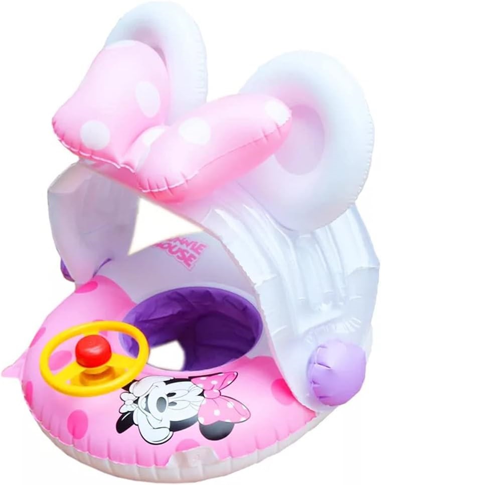 Colac gonflabil Chilotel Minnie Mouse cu Volan si parasolar copii