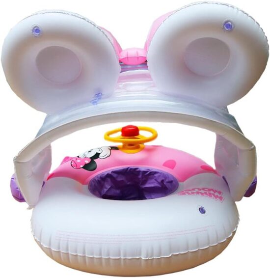 Colac gonflabil Chilotel Minnie Mouse cu Volan si parasolar copii