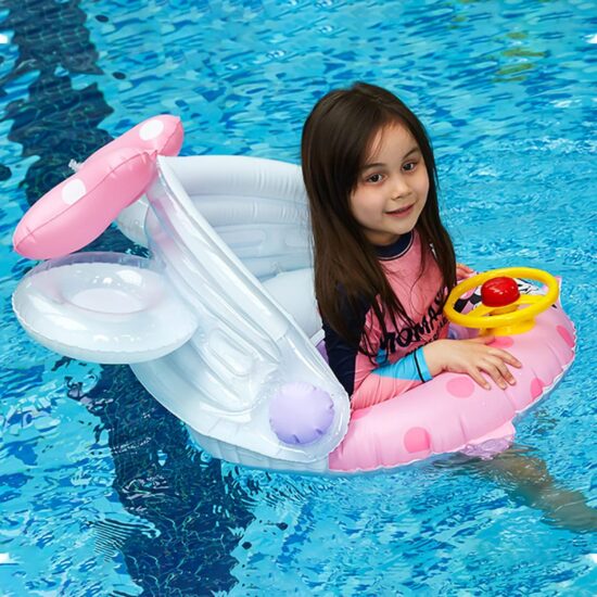 Colac gonflabil Chilotel Minnie Mouse cu Volan si parasolar copii