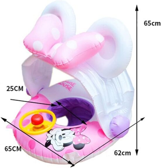 Colac gonflabil Chilotel Minnie Mouse cu Volan si parasolar copii