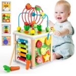 Cub Activitati Montessori 7in1 Pescuit Xilofon Sortare fructe lemn
