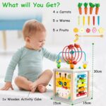 Cub Activitati Montessori 7in1 Pescuit Xilofon Sortare fructe lemn