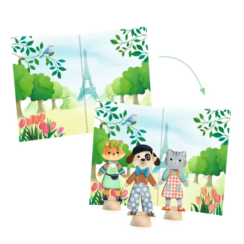 Joc Creativ pentru copii Colaj Bine Te-am gasit Paris Djeco