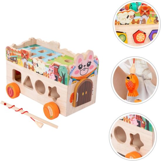 Joc Montessori Vehicul multifunctional Pescuieste Sorteaza forme