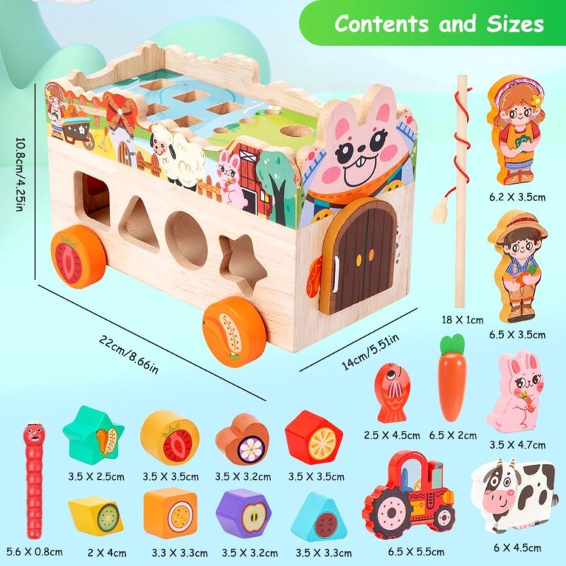 Joc Montessori Vehicul multifunctional Pescuieste Sorteaza forme