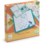 Joc creativ Deseneaza Pas cu Pas diferite animalute Djeco