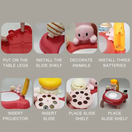 Jucarie Masuta cu Proiector Deseneaza cu carioci dupa imagine