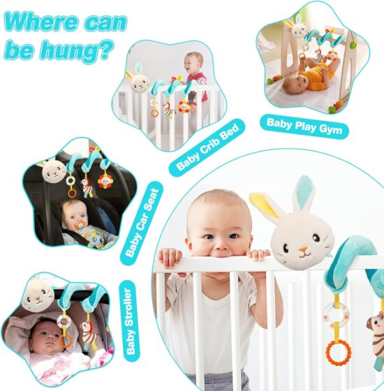 Jucarie Zornaitoare bebe Iepurasul Spirala pentru agatat din plus