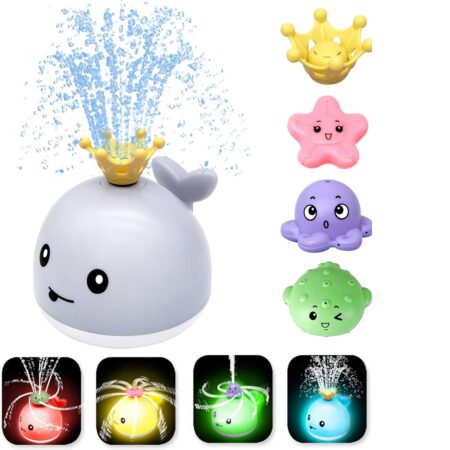 Jucarie baie bebe Balena Stropeste si Lumineaza cu 4 forme