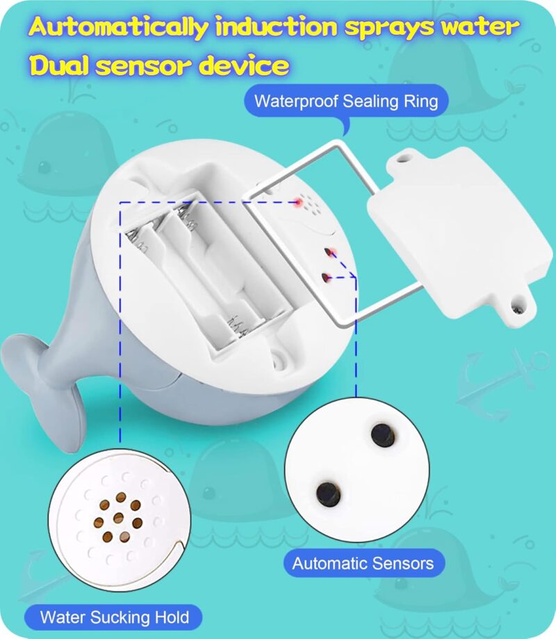 Jucarie baie bebe Balena Stropeste si Lumineaza cu 4 forme