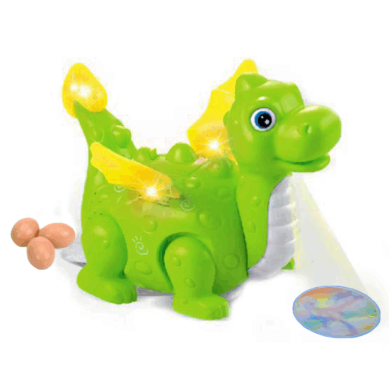 Jucarie interactiva Dinozaurul cu oua Lumini si Muzica Proiector