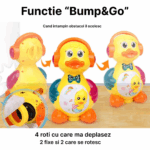 Jucarie interactiva copii Ratusca cu 3 oua Muzica si Lumini