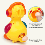 Jucarie interactiva copii Ratusca cu 3 oua Muzica si Lumini