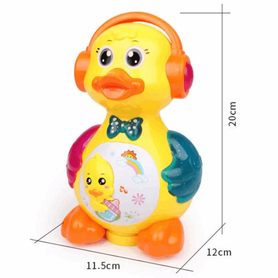 Jucarie interactiva copii Ratusca cu 3 oua Muzica si Lumini