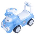 Masinuta Muzicala de impins Bleu Ride On cu Oglinzi Spatar Volan