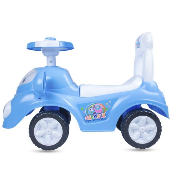 Masinuta Muzicala de impins Bleu Ride On cu Oglinzi Spatar Volan