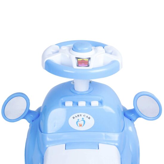 Masinuta Muzicala de impins Bleu Ride On cu Oglinzi Spatar Volan